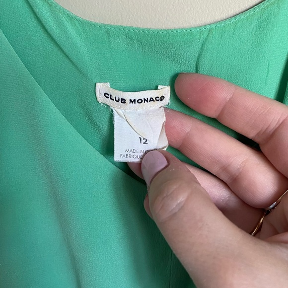 Club Monaco 100% silk dress in light teal. size 12 - Picture 3 of 4